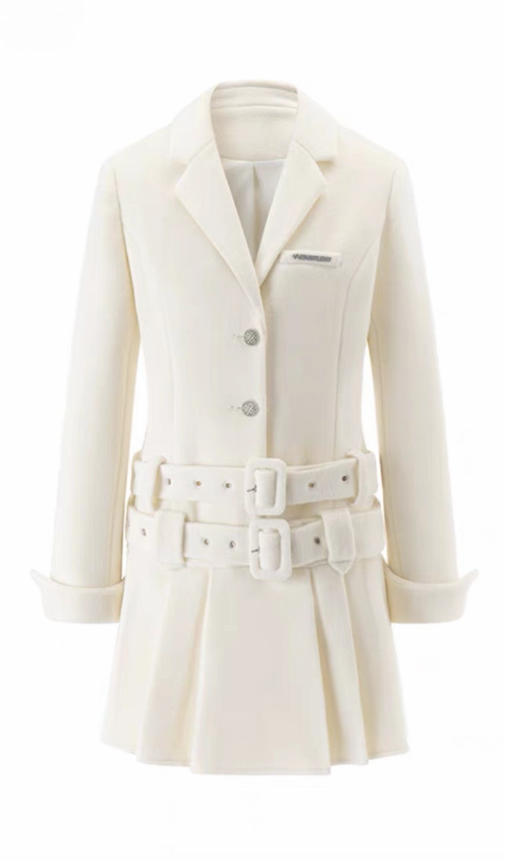 Fashionslee Women Adva Long Sleeve Suit Pleated Skirt