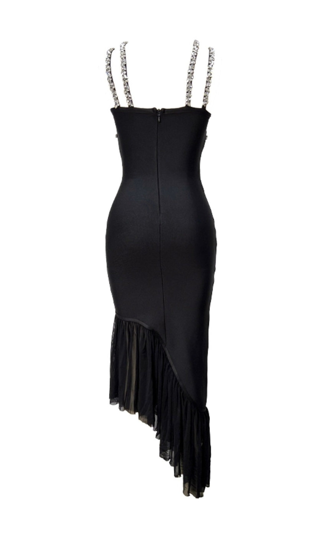 0dc6f1b500d963e21e6864652b14e9b3.jpeg Fashionslee Women Allete Halter Crystal Ruffle Maxi Dress