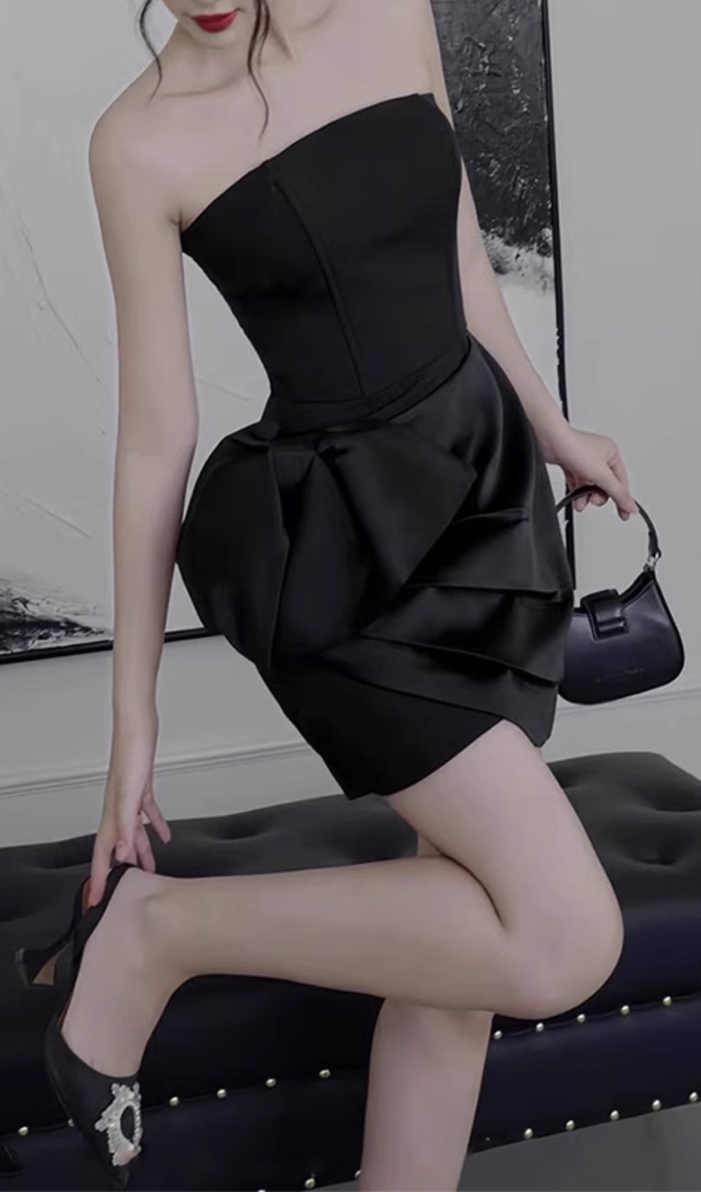 0ea8250788a8effd97bb3eba8e038772.jpeg Fashionslee Women Aithley Strapless Bow Mini Dress