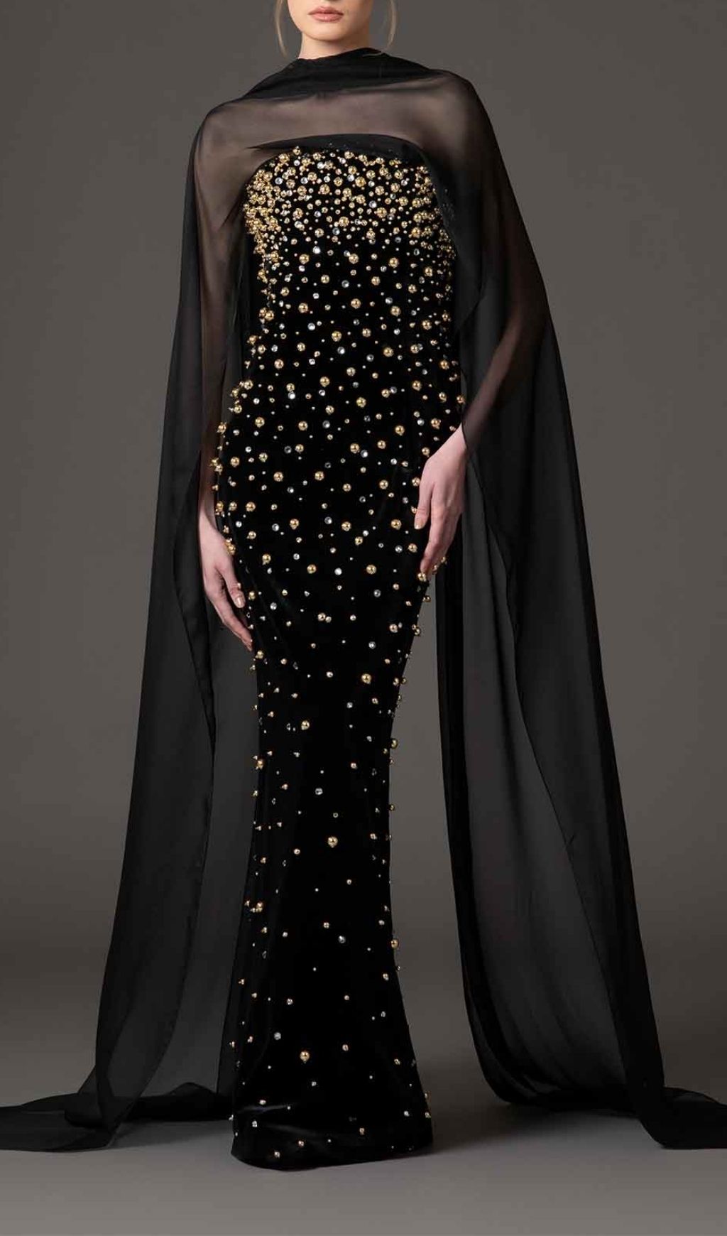 Fashionslee Women Embellished Bandage Maxi Dress With Scarf