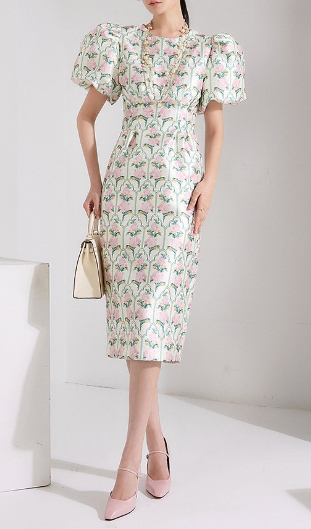 Fashionslee Women Annemieke Puff-Sleeve Floral Dress