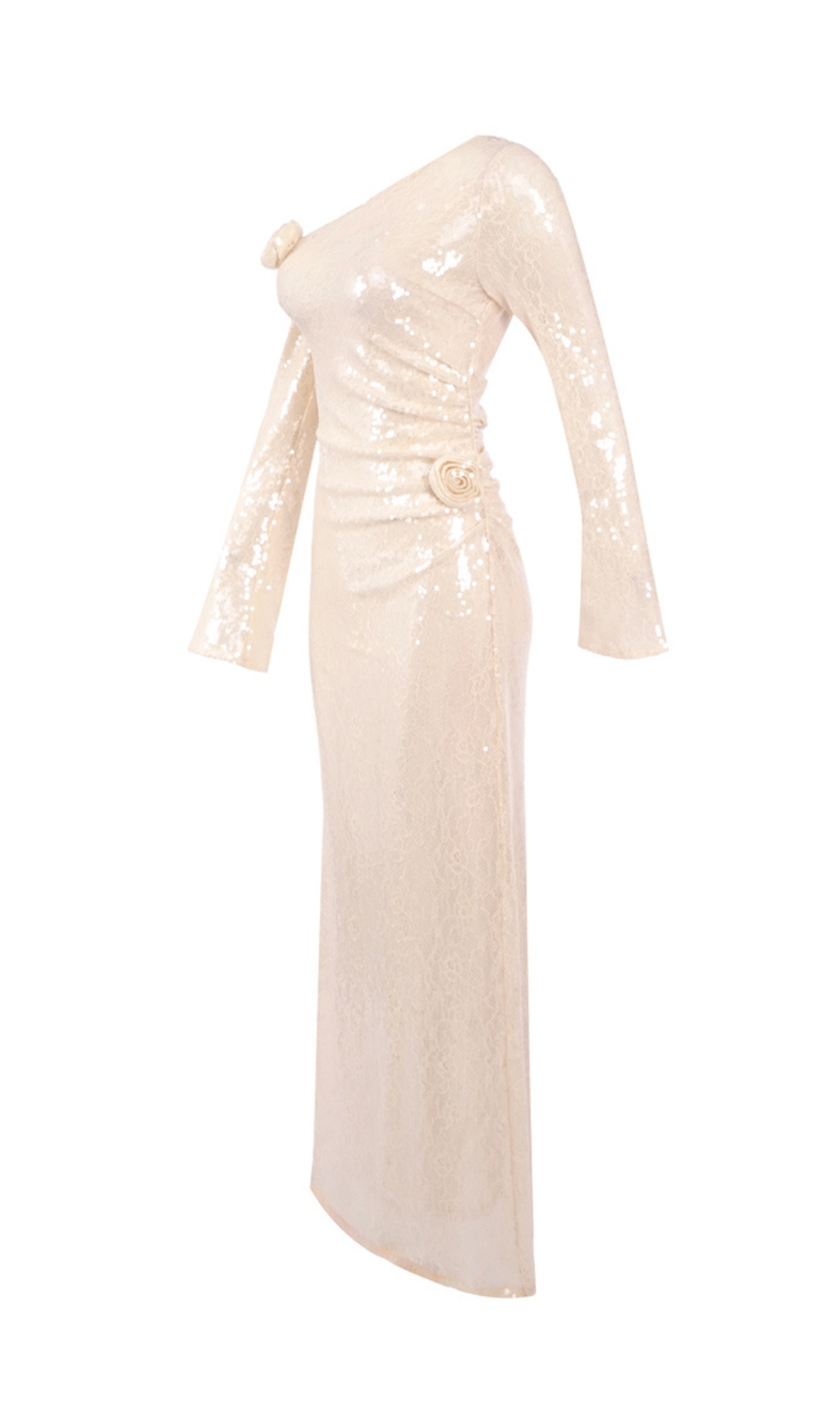 111aad8c859dc10e958f85a5fdf6c03a.jpg Fashionslee Women Cisne Long Sleeve Flower Sequin Maxi Dress