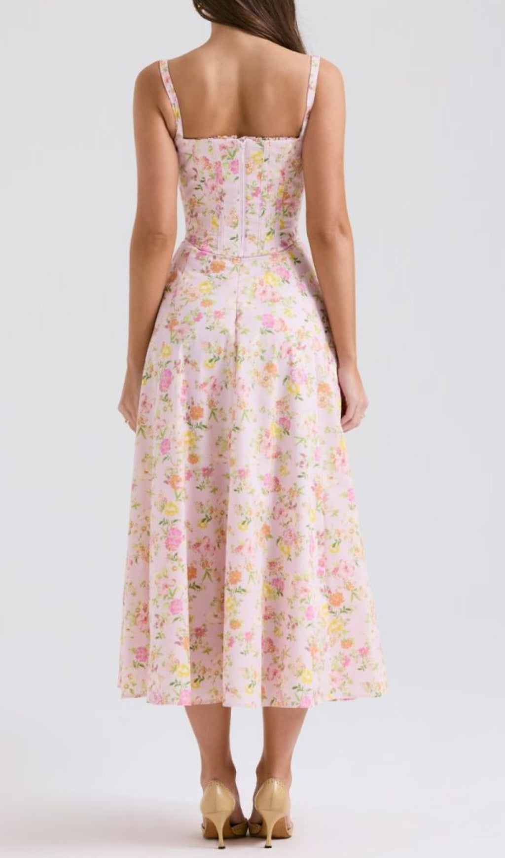 Fashionslee Women Avariella Floral Corset Midi Dress Set
