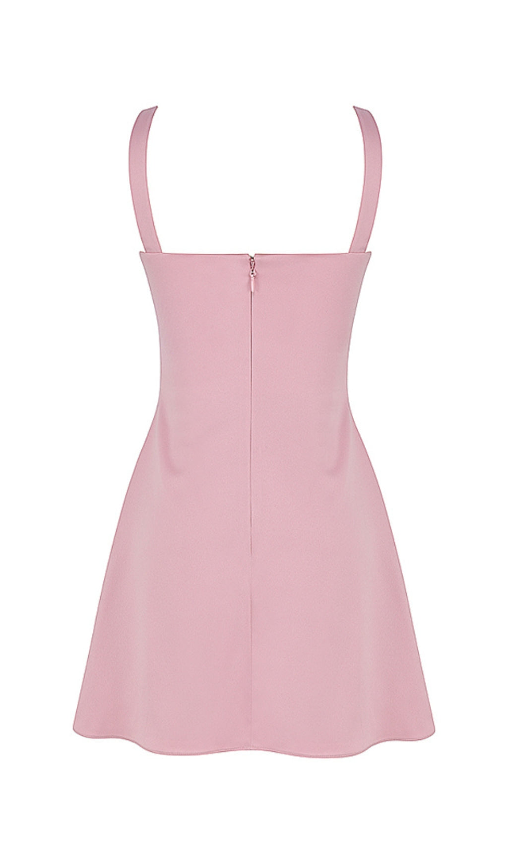 Fashionslee Women Pink Satin Sleeveless Quartz Mini Dress