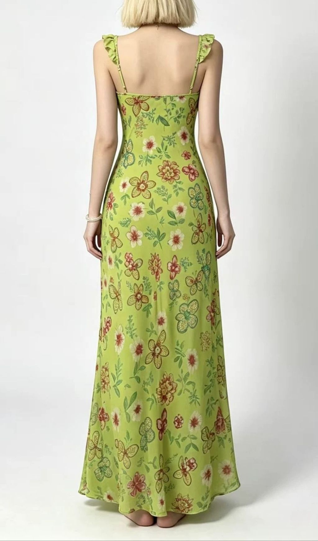 Fashionslee Women Laurin Green Floral Maxi Dress