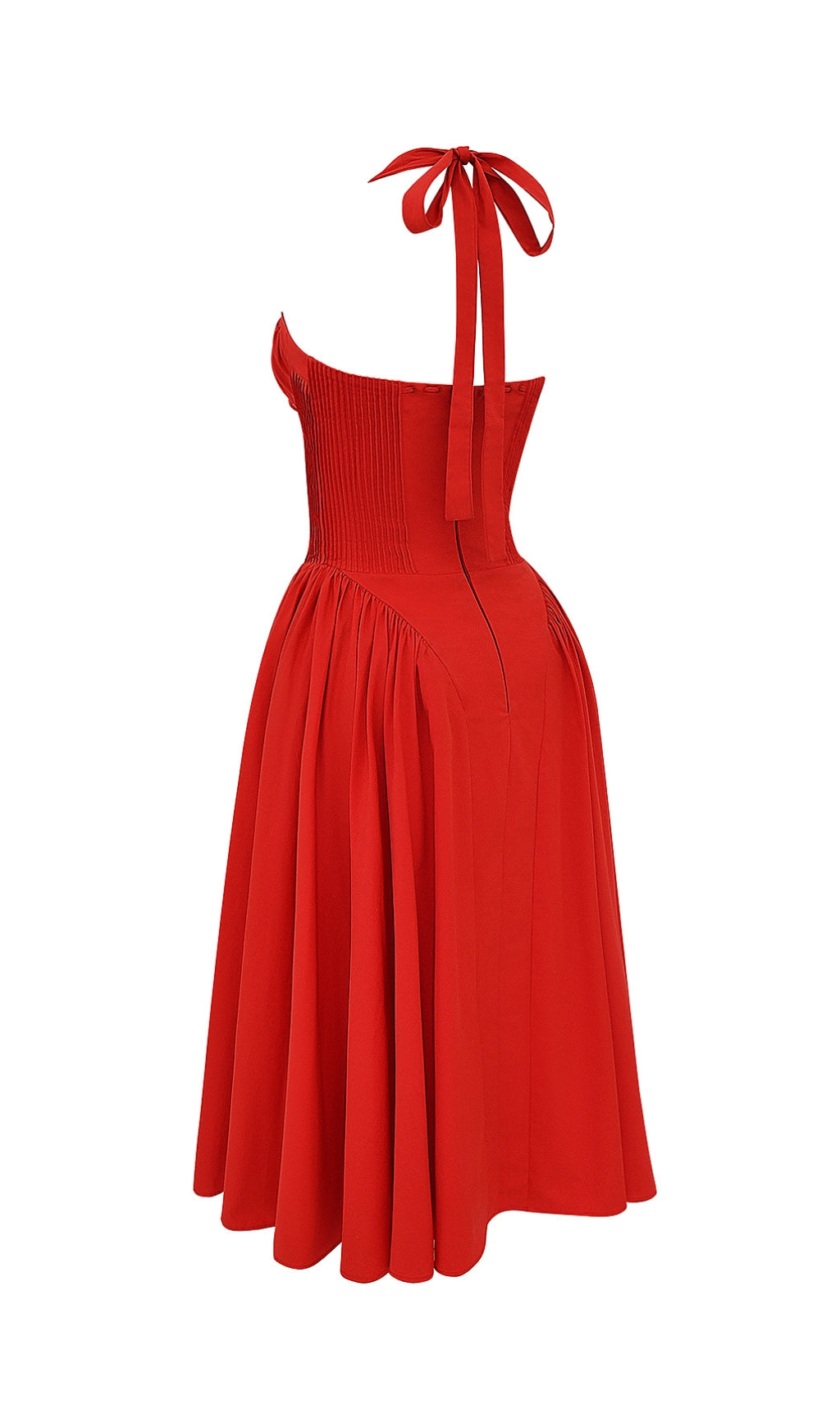13460274d4d6a785584c3239334263b7.jpeg Fashionslee Women Ashleen Red Halter Midi Dress