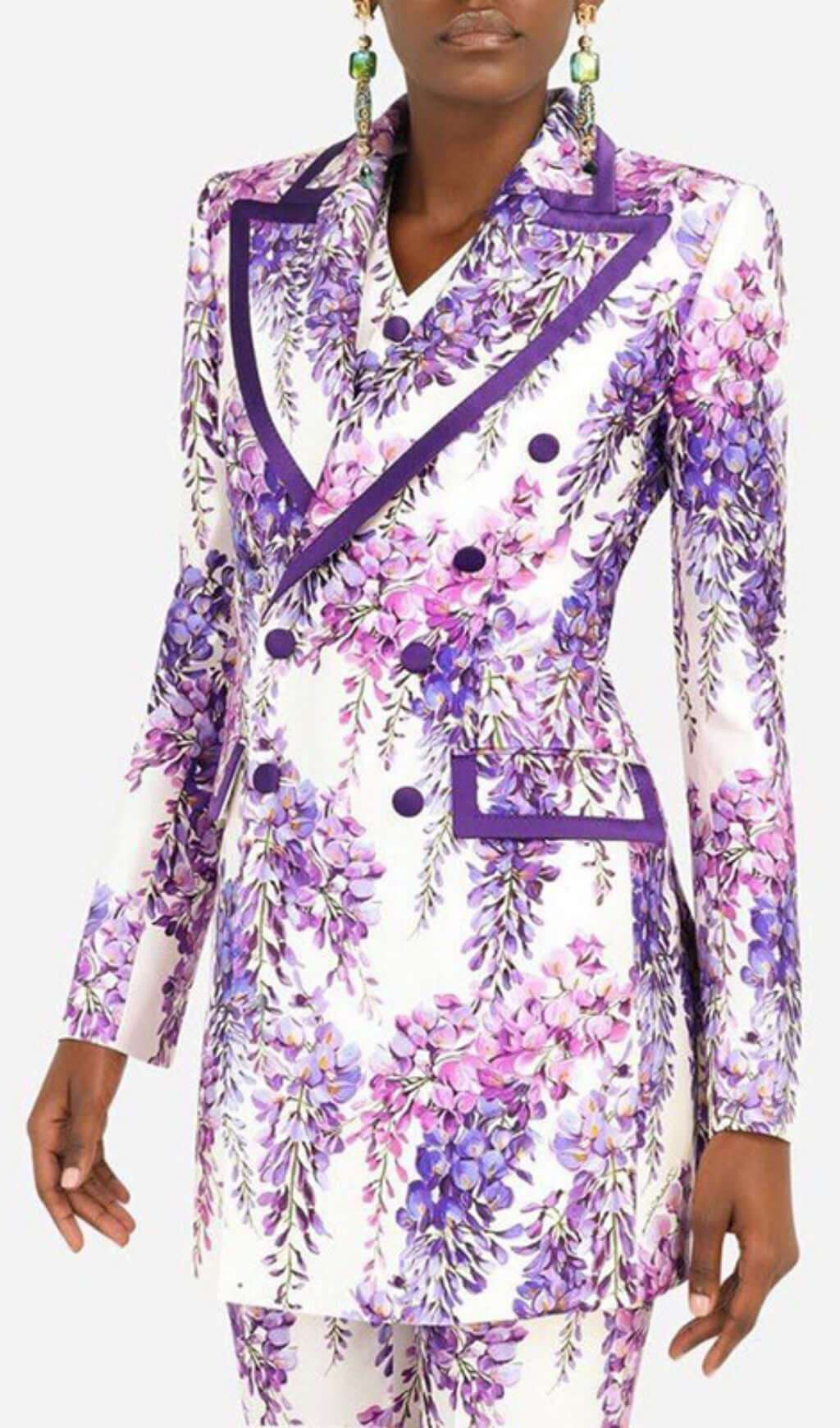 Fashionslee Women Anastazja Purple Floral Blazer Set