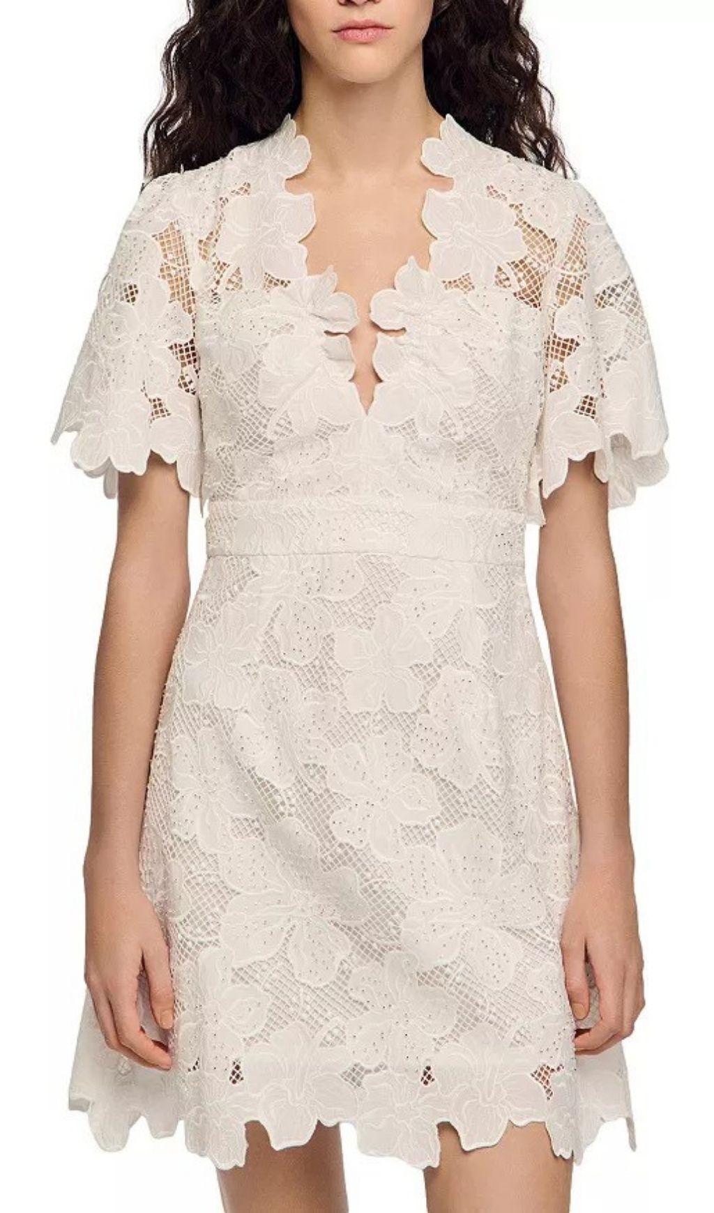 Fashionslee Women Elara Flower Lace Short Dress