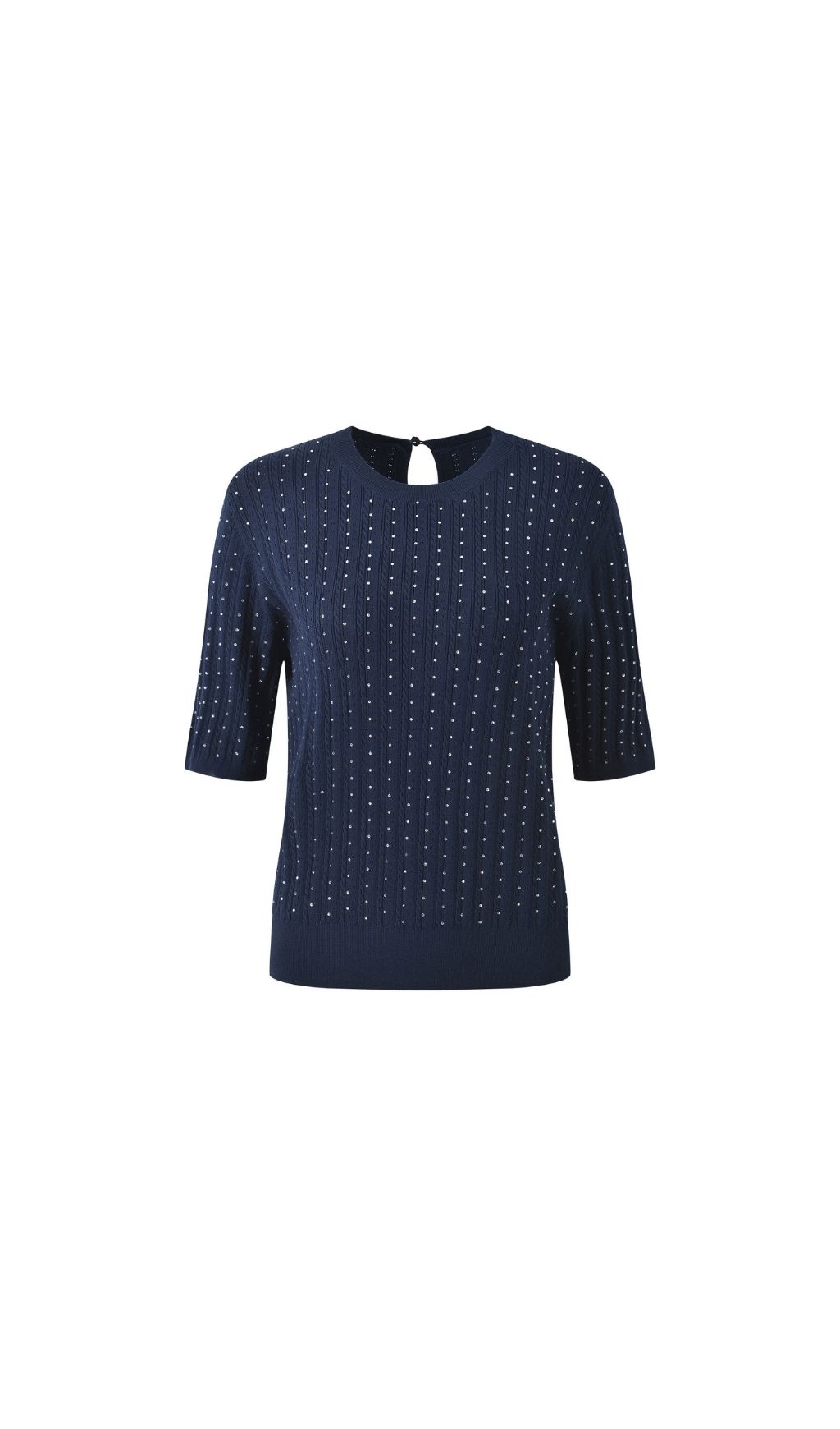 16b29c51eec6fc00eb4ac5ac57fc503c.jpg Fashionslee Women Round Neck Rhinestone Sweater