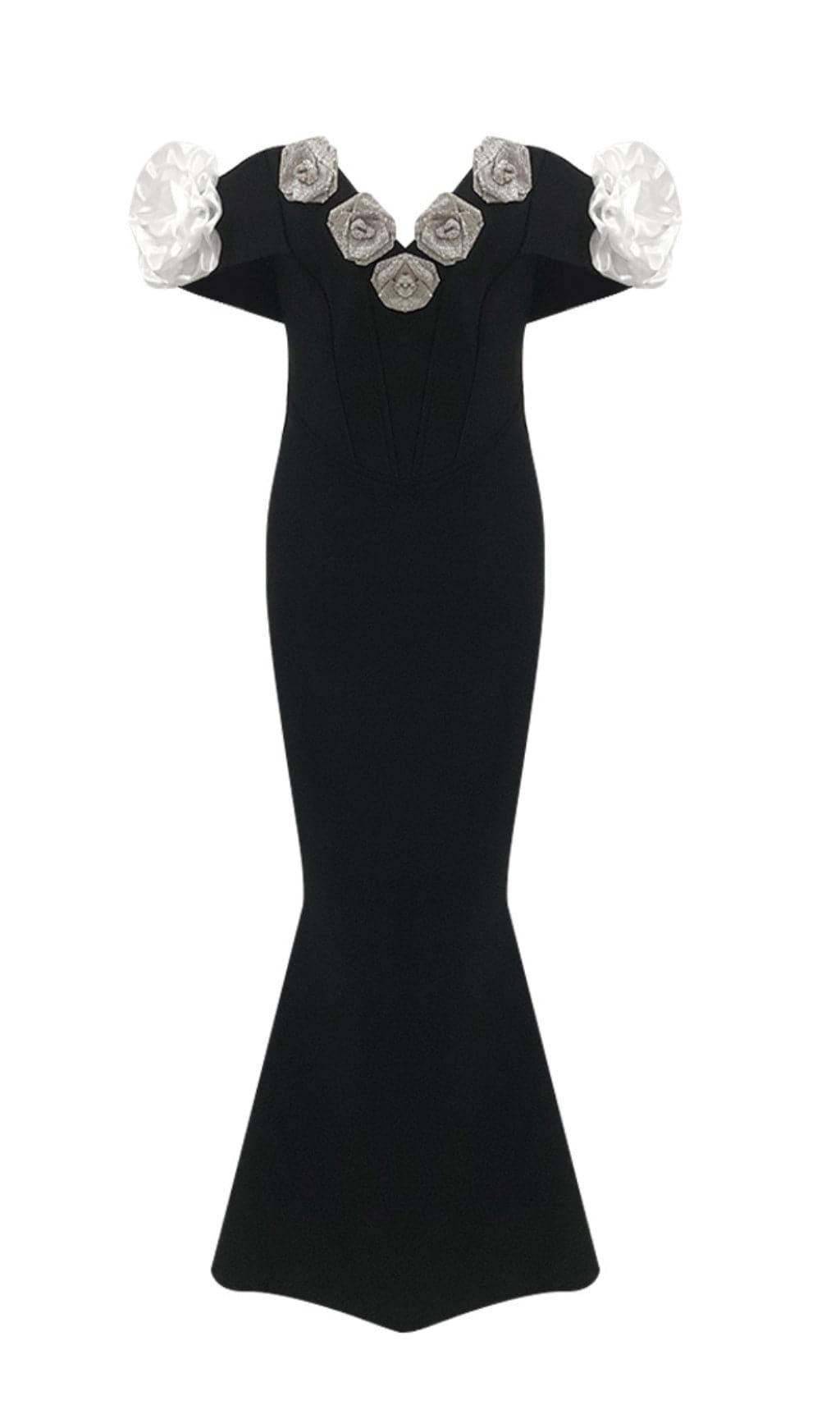 Fashionslee Women Bambi Off-Shoulder Flower Bandage Maxi Dress