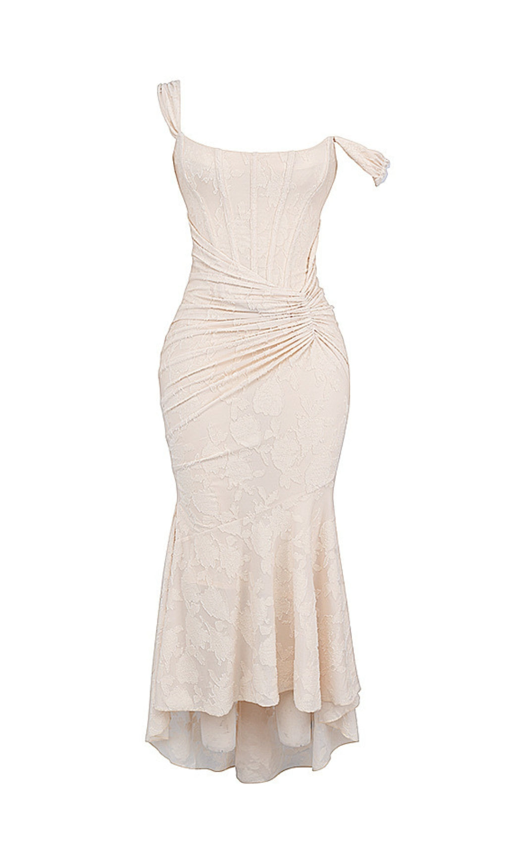 Fashionslee Women Anaëlle Cream Floral Corset Maxi Dress
