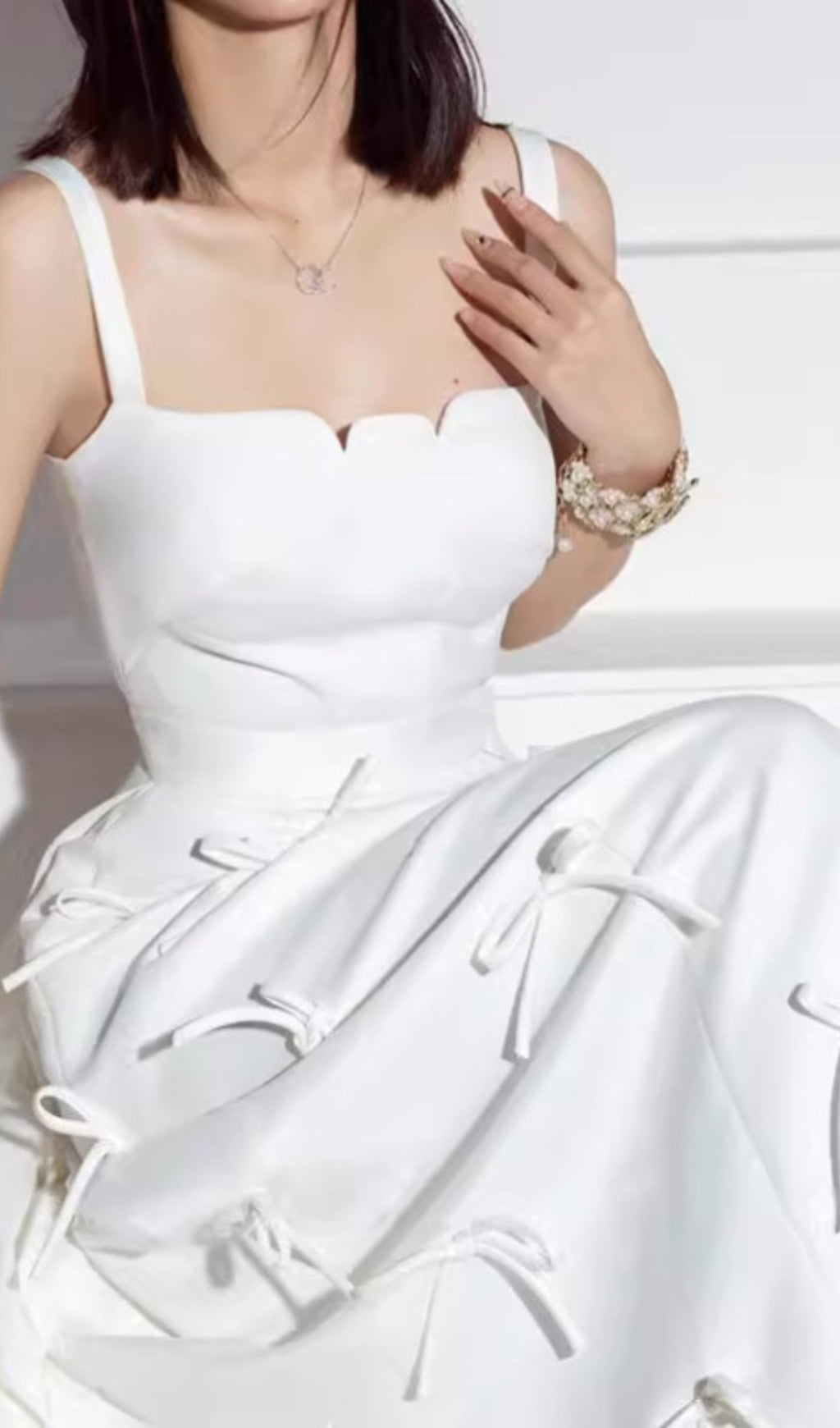 Fashionslee Women Aphea Bow Embellished Maxi Dress