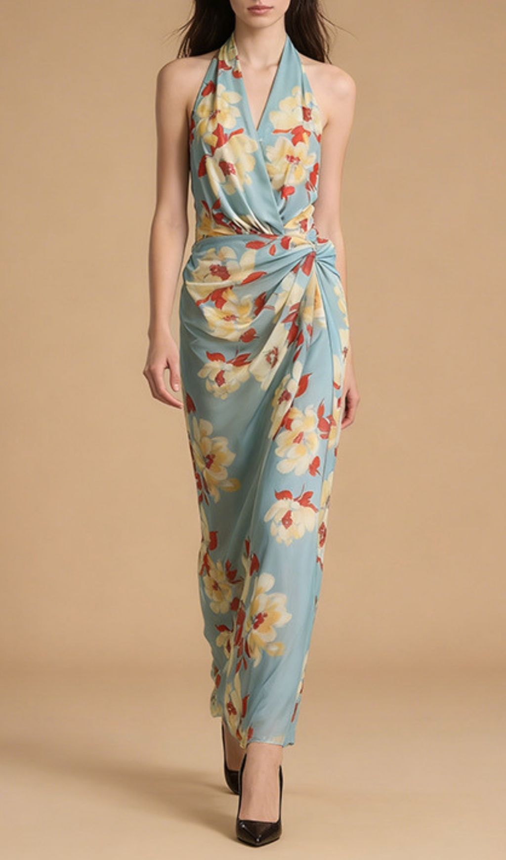 Fashionslee Women Kerstin Halter Floral Maxi Dress