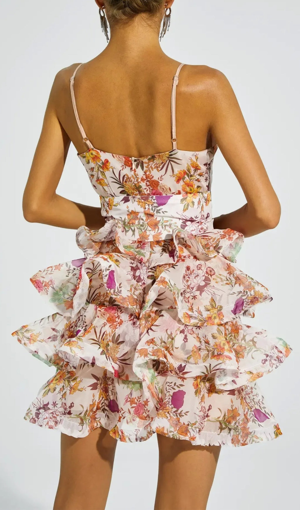 Fashionslee Women Bina Floral Ruched Slip Mini Dress