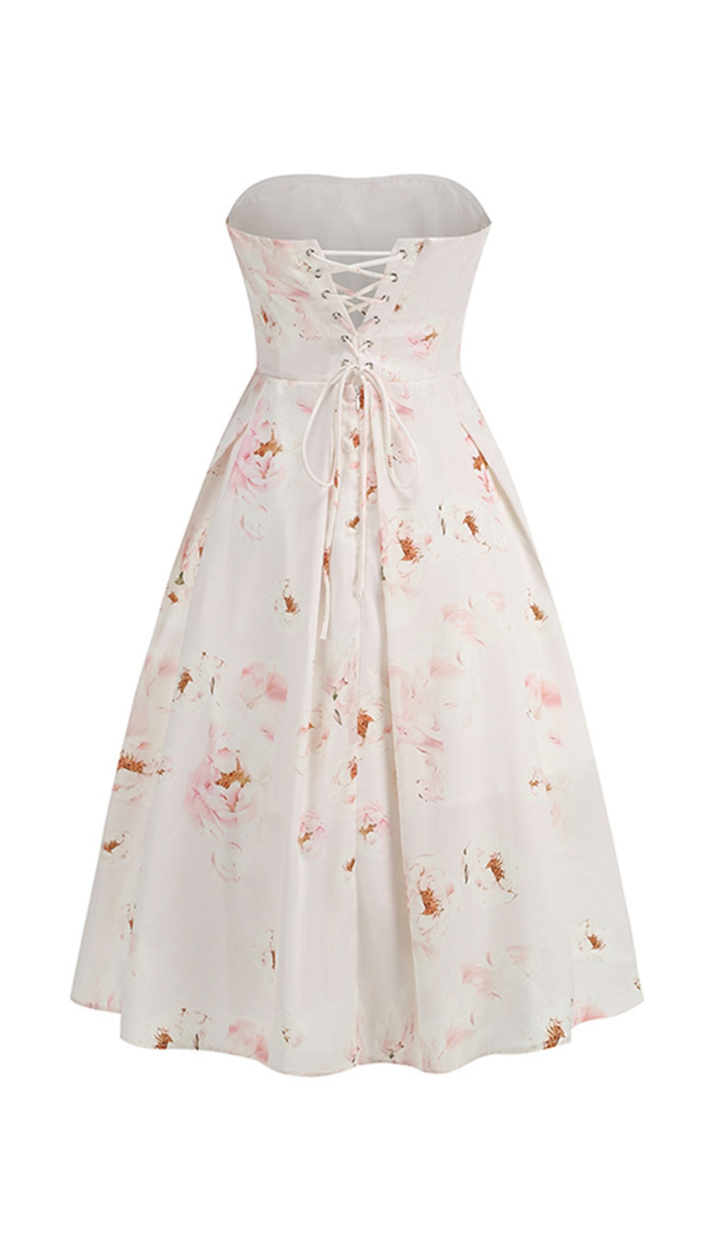 Fashionslee Women Bona Strapless Floral Corset A Line Midi Dress