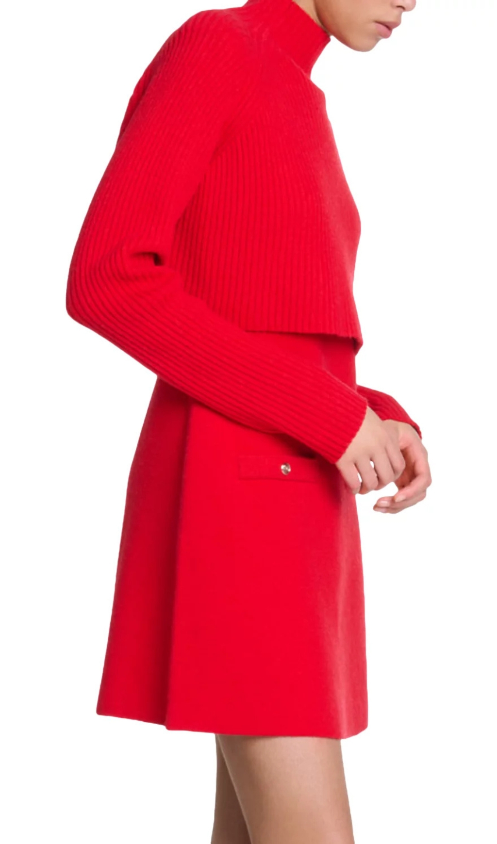 1dacdc0749be329842656f39364dd97e.jpg Fashionslee Women Roquette Red Layered Knit Mini Dress