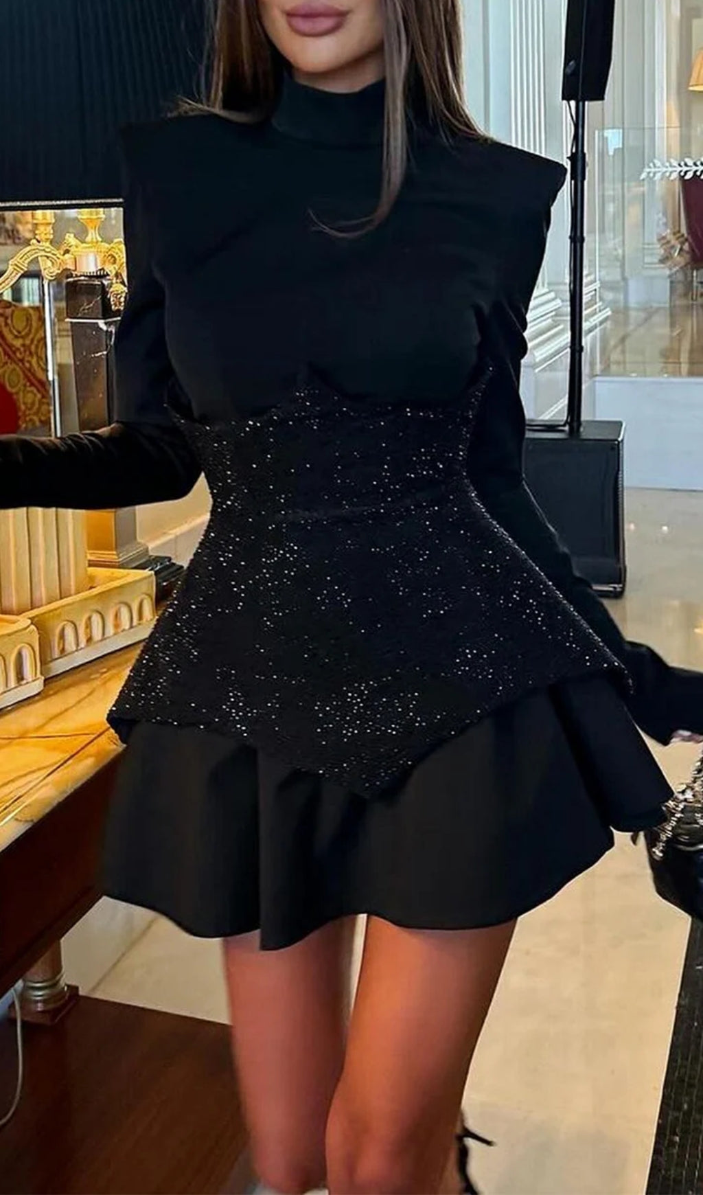 1e4dcab28949c16796b3fca08dce53b9.jpeg Fashionslee Women Atiya Rhinestone Long Sleeve Mini Dress