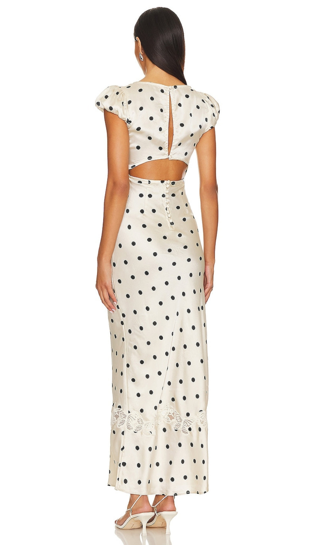Fashionslee Women Alani Polka Dot Cutout Maxi Dress