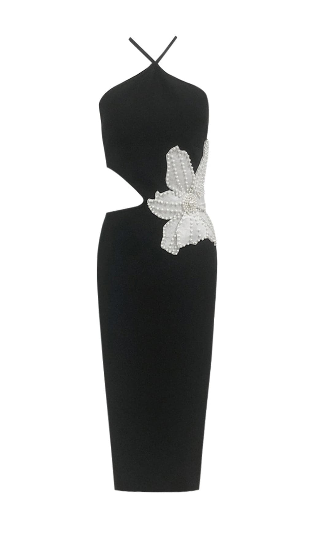 TRENDING FLORAL CUTOUT BANDAGE MIDI DRESS - OWNCI TRENDING FLORAL CUTOUT BANDAGE MIDI DRESS - OWNCI