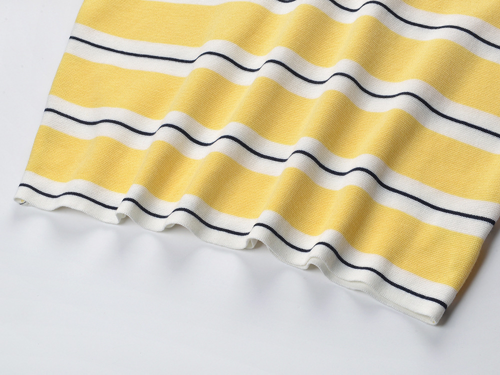 Malisse Striped Short Sleeve Polo Shirt - OWNCI Malisse Striped Short Sleeve Polo Shirt - OWNCI