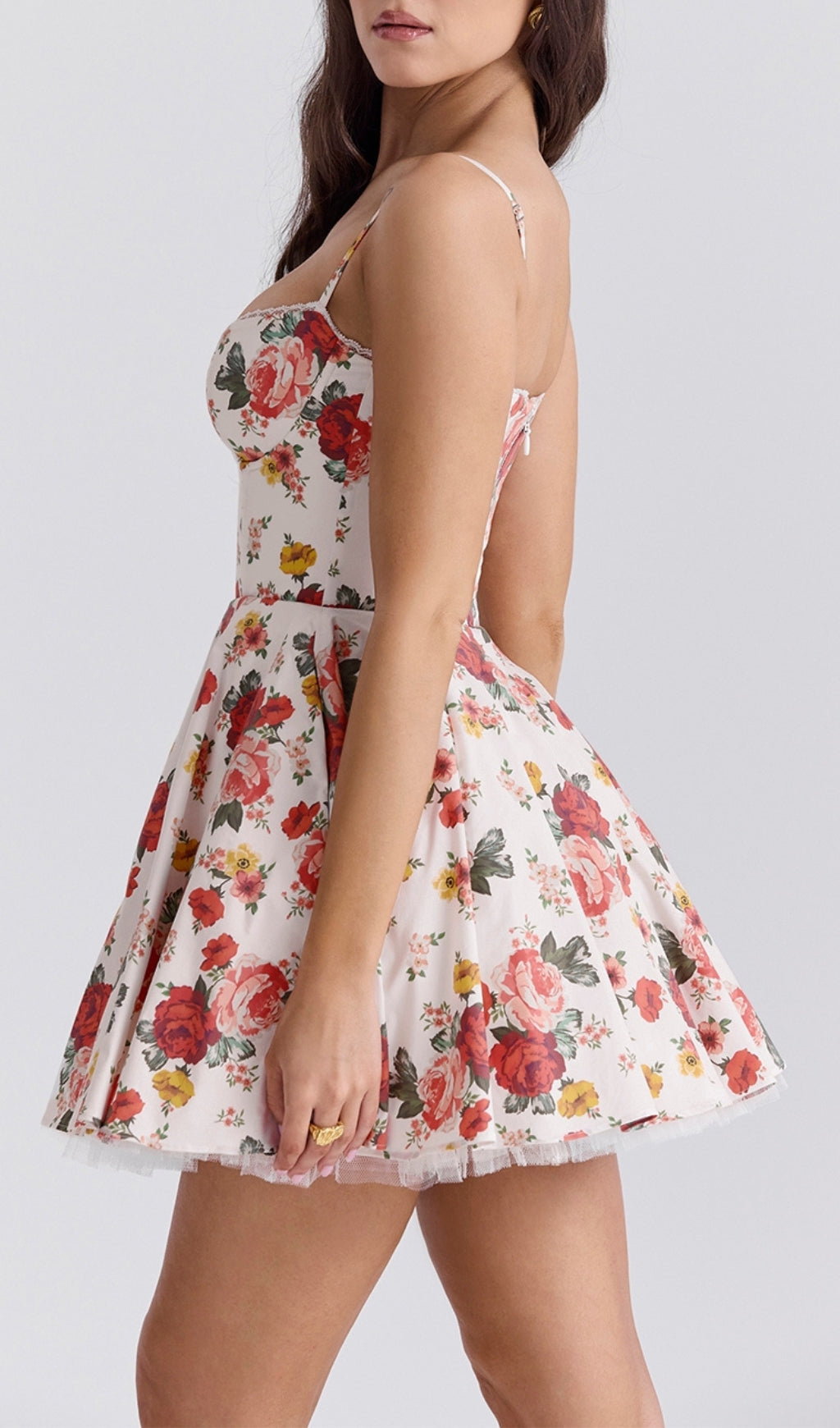 20b5080d66b602b2f15e7986bf54368b.jpeg Fashionslee Women Aqua Rose Print Tulle Mini Dress