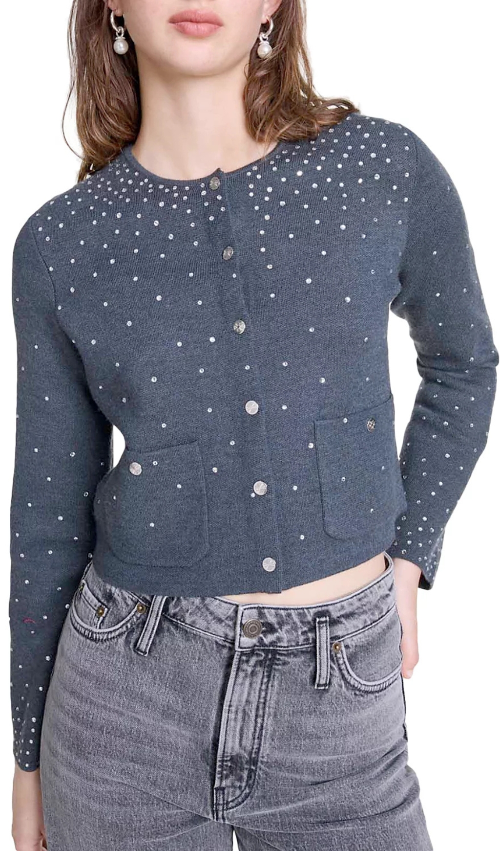 Fashionslee Women Mistrassa Rhinestone Cardigan