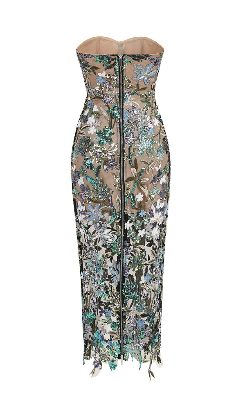 2233153ce82359155555cec99a1765bb.jpeg Fashionslee Women Azul Strapless Sequin Maxi Dress