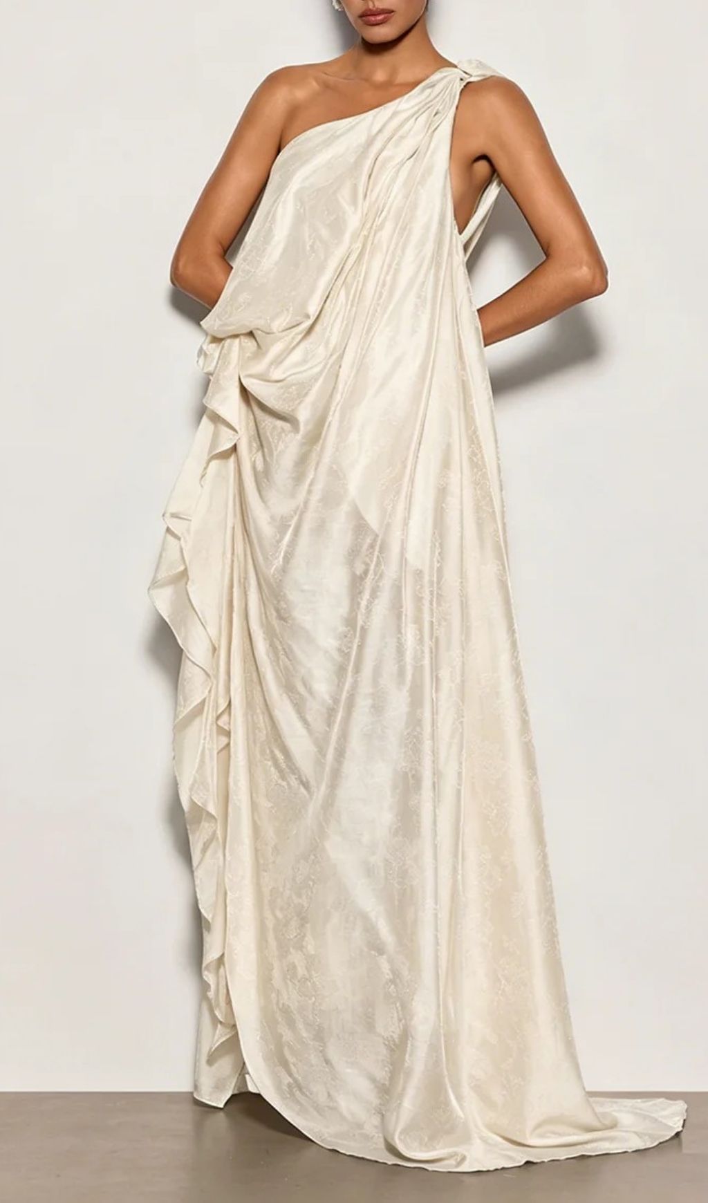 Fashionslee Women Czelaw One Shoulder Lace Maxi Dress