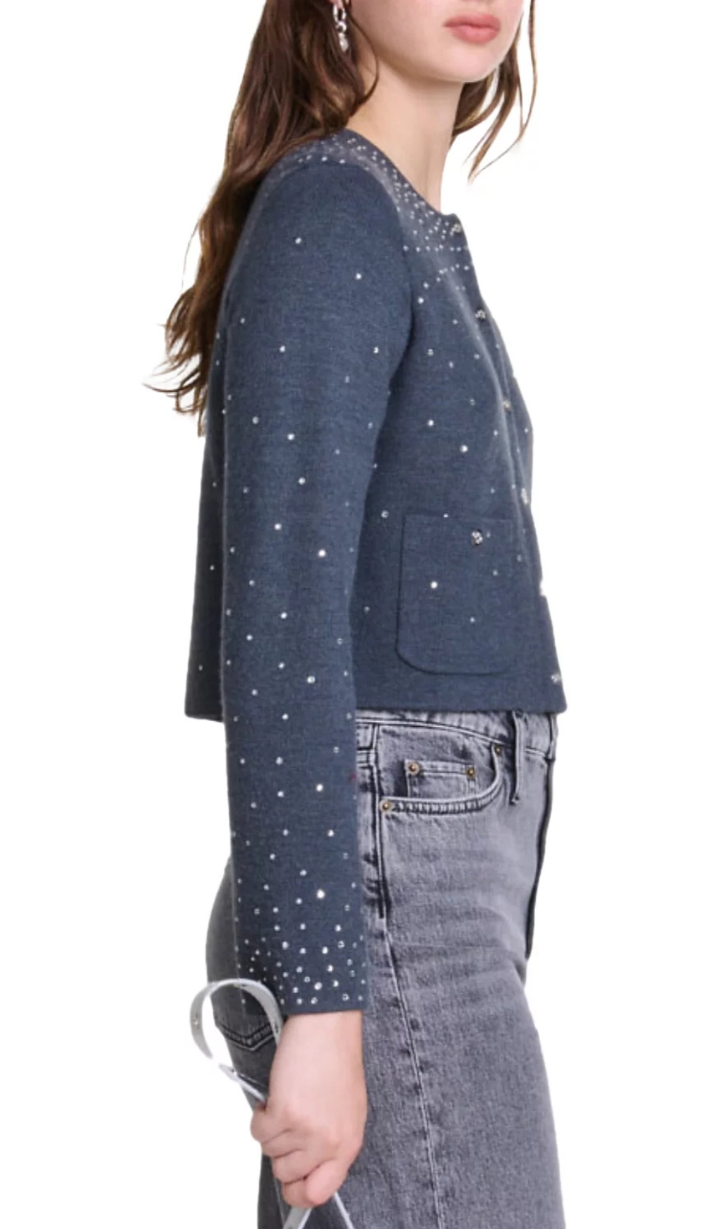 Fashionslee Women Mistrassa Rhinestone Cardigan