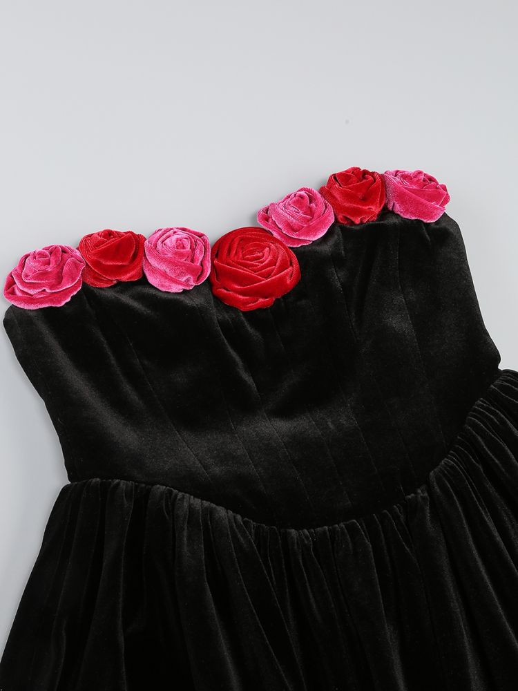 252fc55900484c5c480cc4078b3e3040.jpeg Fashionslee Women Aibhilin Flower Embellished Velvet Dress