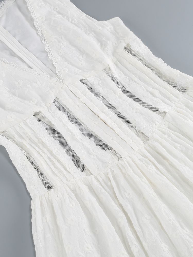 Fashionslee Women Avari White Lace Mini Dress