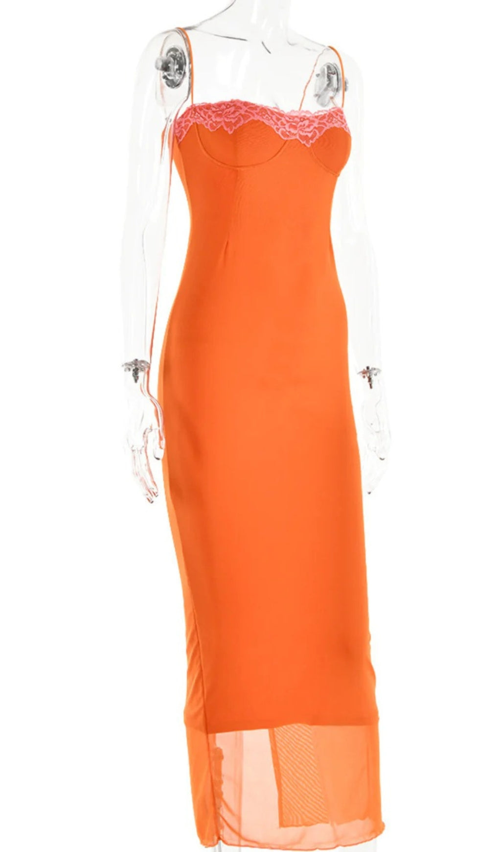 Fashionslee Women Adamma Spaghetti Lace Maxi Dress