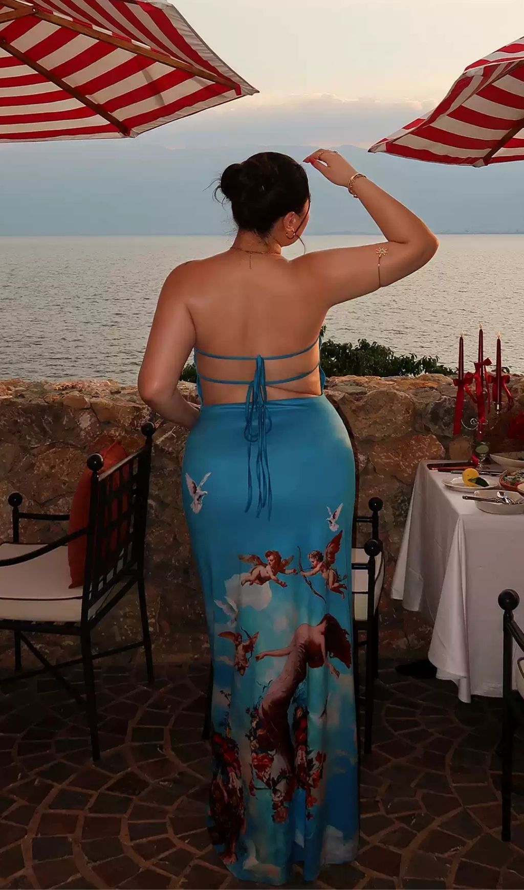 298fd147a1ec2d1ba53ec0132706e276.jpg Fashionslee Women Lacie Blue Strapless Printed Plus Size Maxi Dress