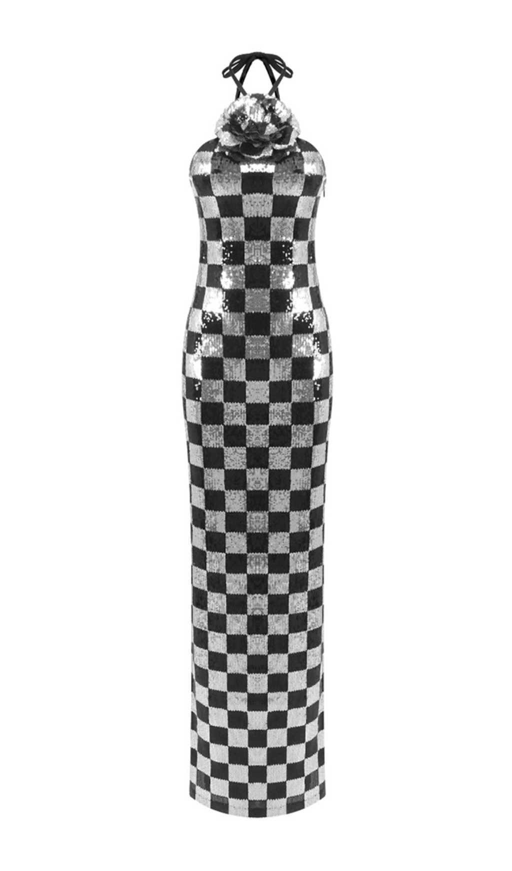 29fd005ff8a76ecad8ab5ffe93def73b.jpg Fashionslee Women Cirila Halter Flower Sequin Maxi Dress