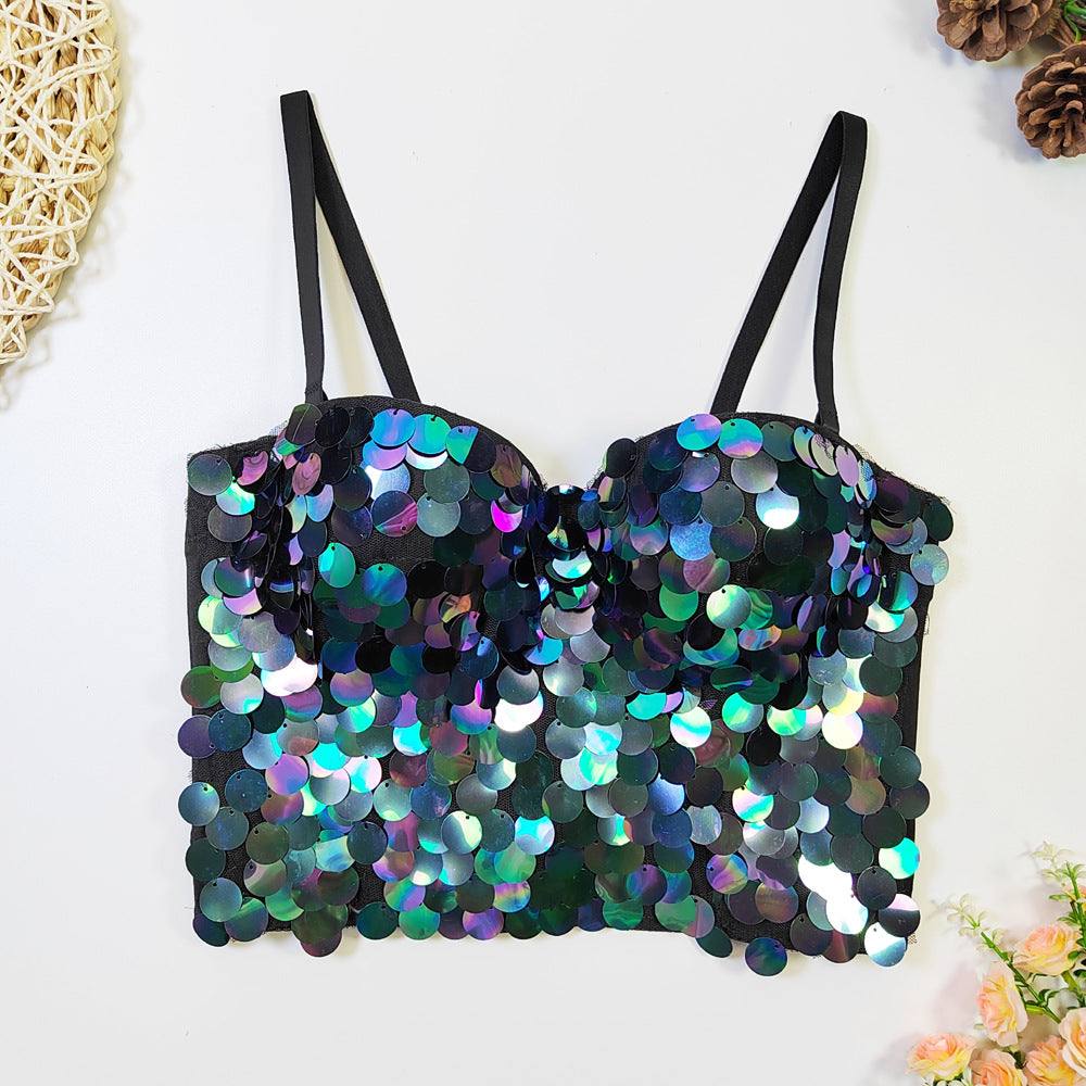 Fashionslee Women Amarantha Sequin Embellished Top