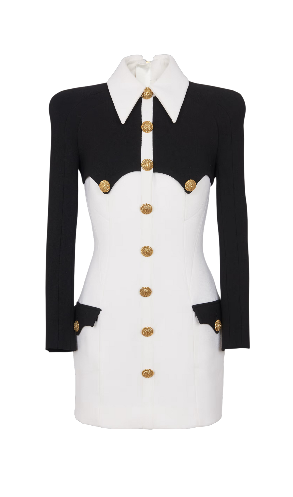 2d57d0da4845fd3d8a51dfdd762670dc.png Fashionslee Women Aleela Short Buttoned Crepe Dress