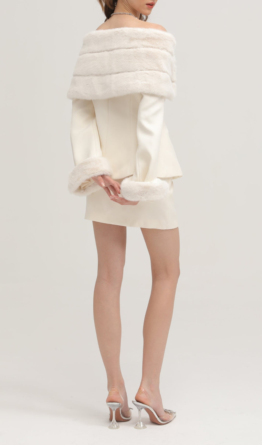 Fashionslee Women Balthasar Faux-Fur Jacket & Skirt Set