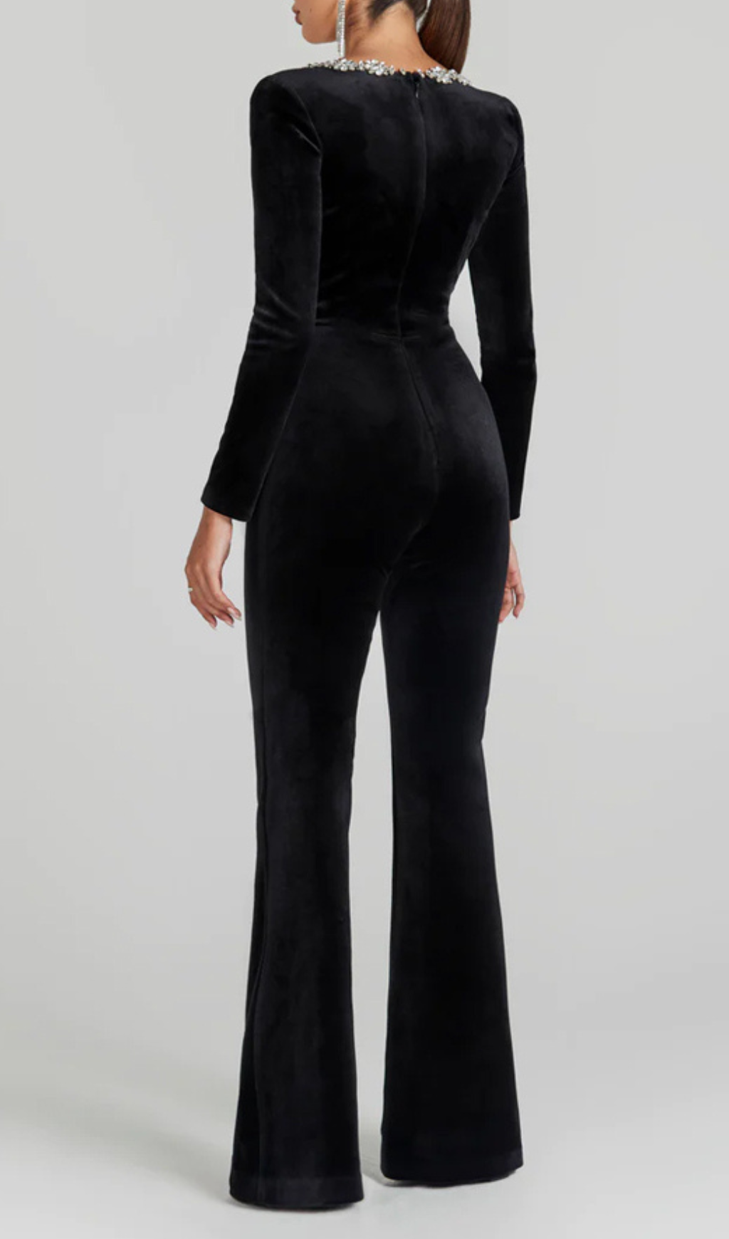 Fashionslee Women Azize Crystal Neckline Jumpsuit