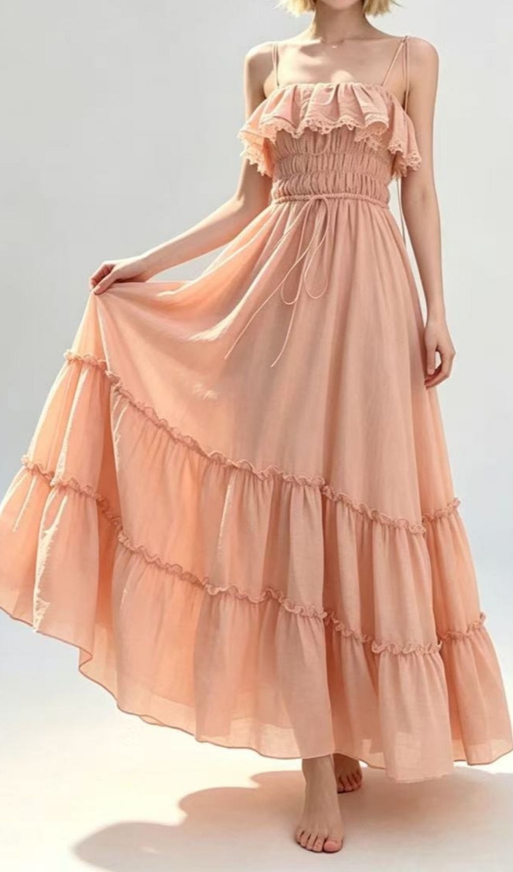 2edbb7f51074a62516bbaea783935403.jpg Fashionslee Women Lavanya Strappy Ruffle Maxi Dress