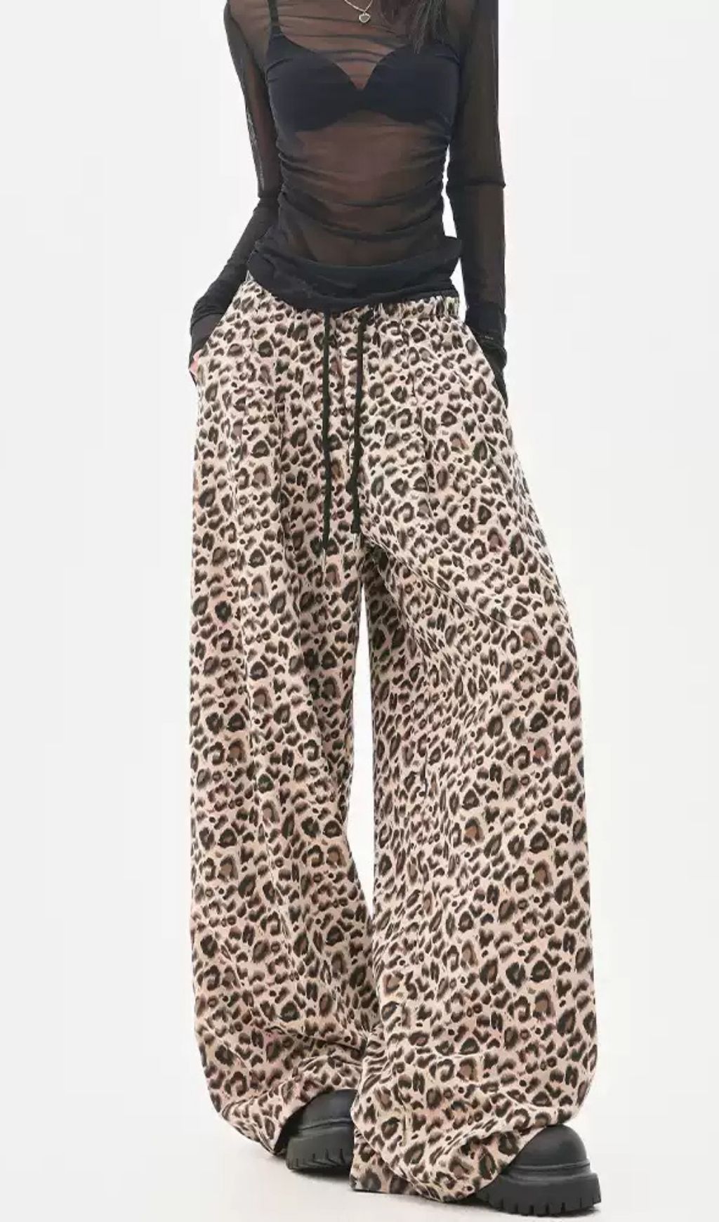 2f49c0d6101203edf61903f61a098847.jpg Fashionslee Women Lali Leopard High Waist Wide Leg Pants