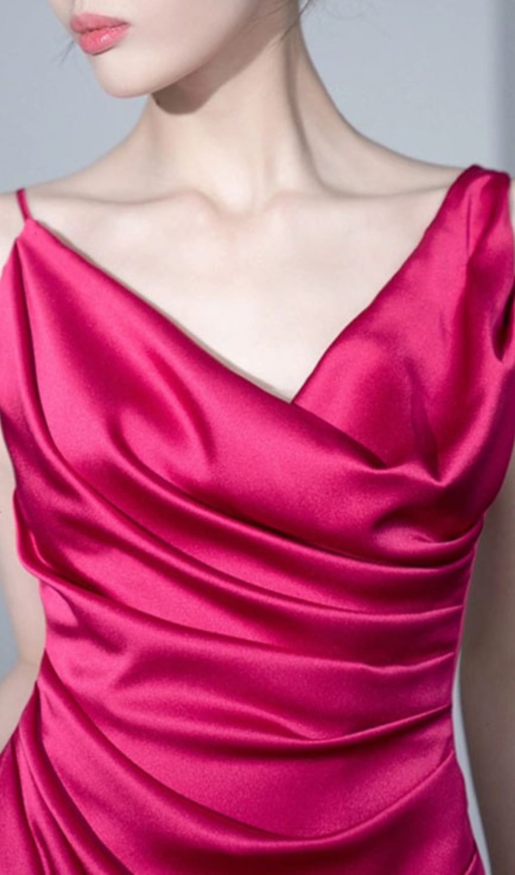 2f8f5ccbe2014987feb153328d75edf4.jpg Fashionslee Women Cocheta Rose Red Ruched Satin Maxi Dress