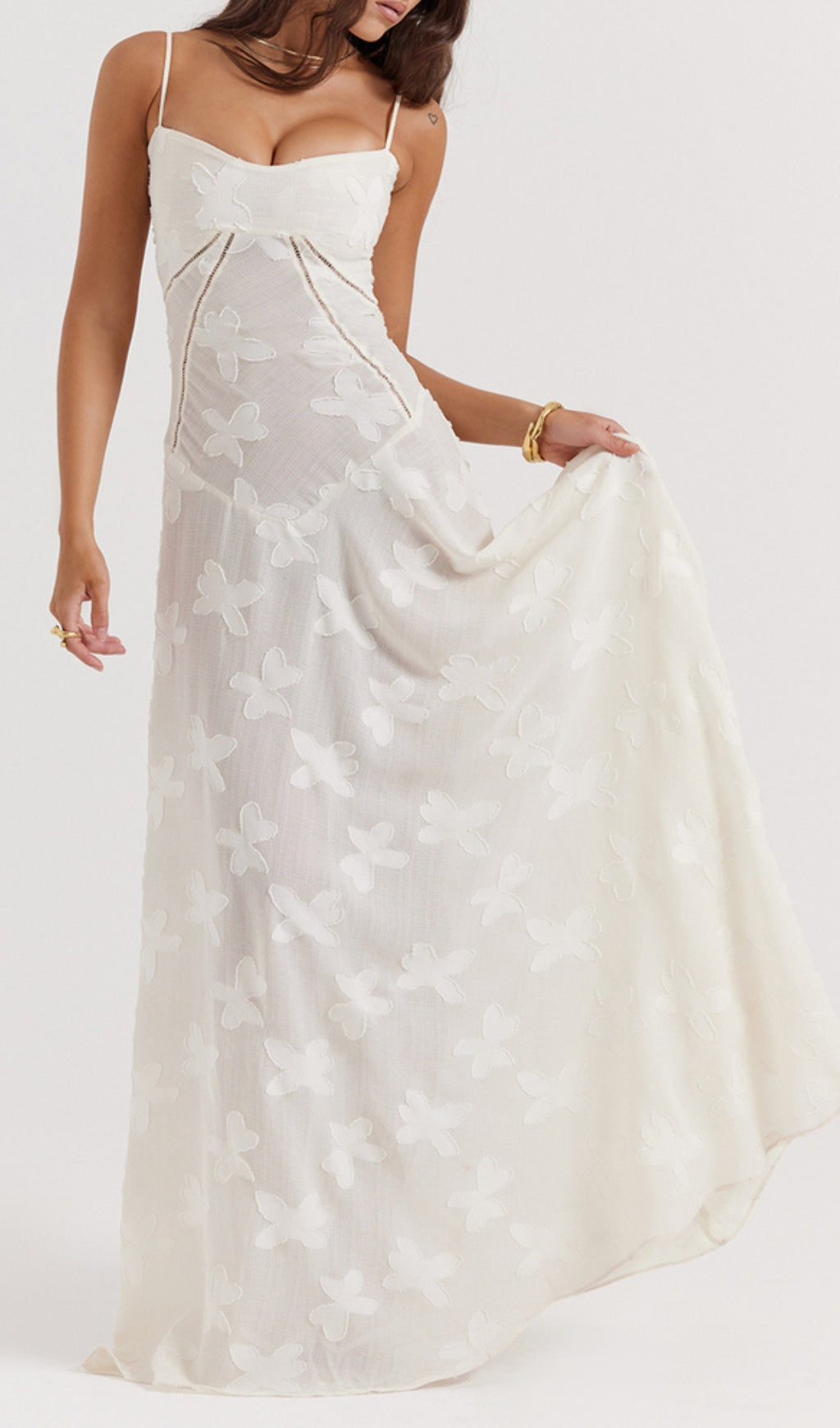 Fashionslee Women Billie Floral Lace Back Maxi Dress