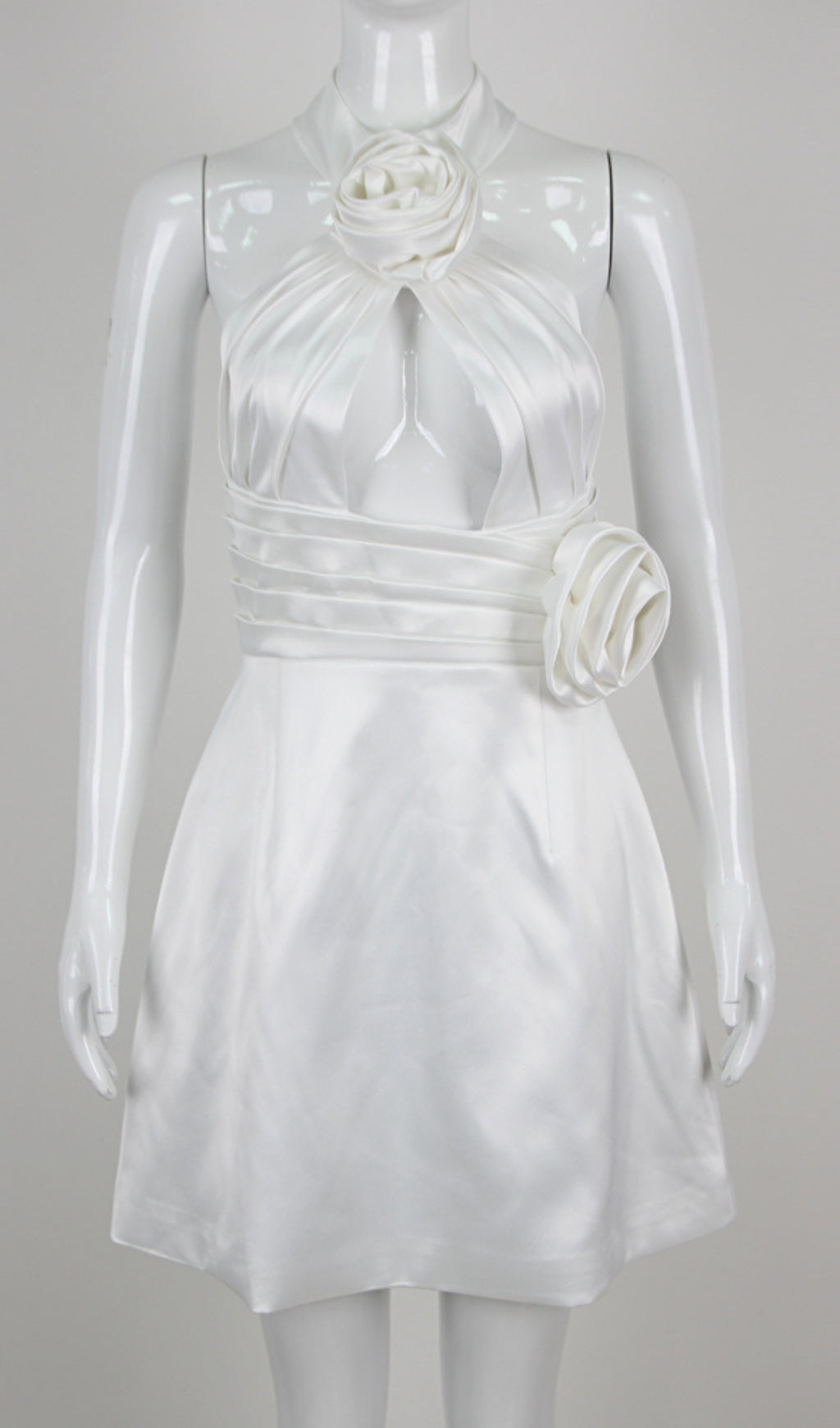 3210bdd5d568d1b88bba8aea5ff93ecb.jpeg Fashionslee Women Akbar White Halter Flower Dress