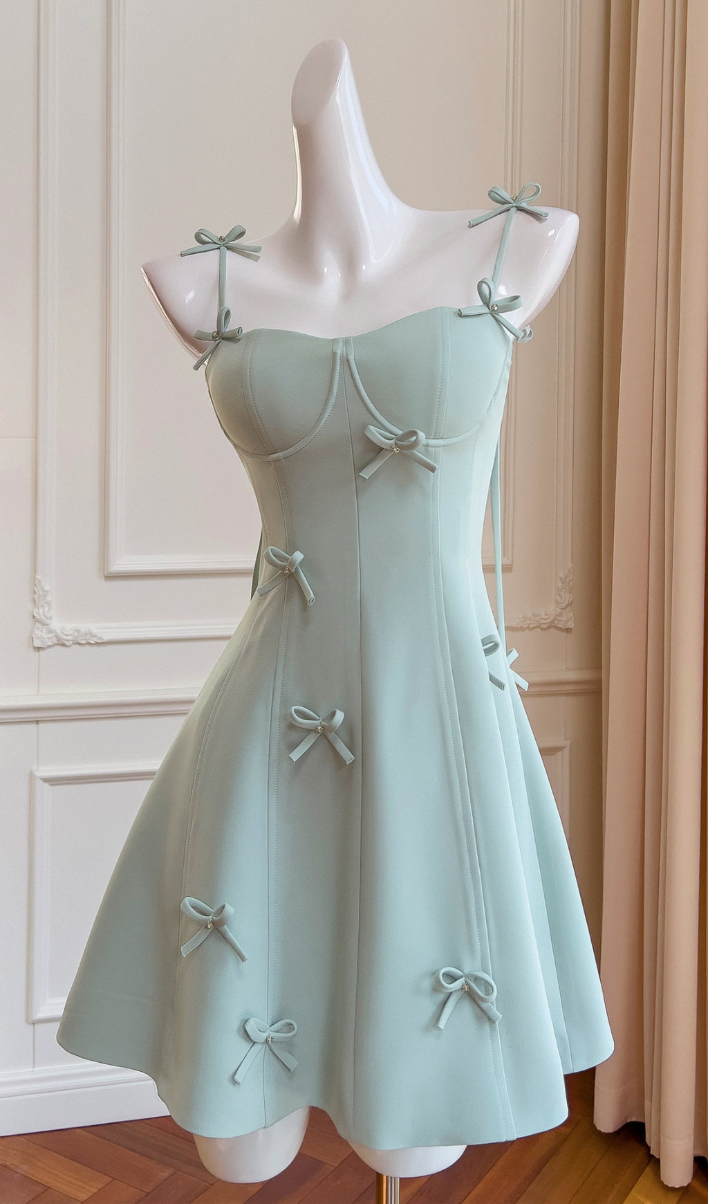 Fashionslee Women Amiela Bow Embellished Mini Dress