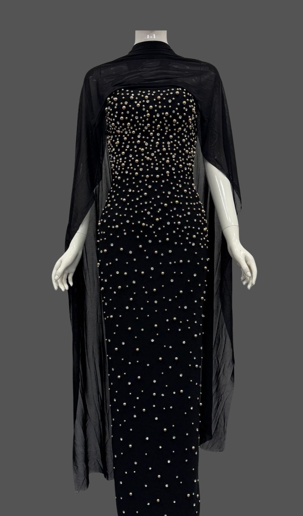 Fashionslee Women Embellished Bandage Maxi Dress With Scarf