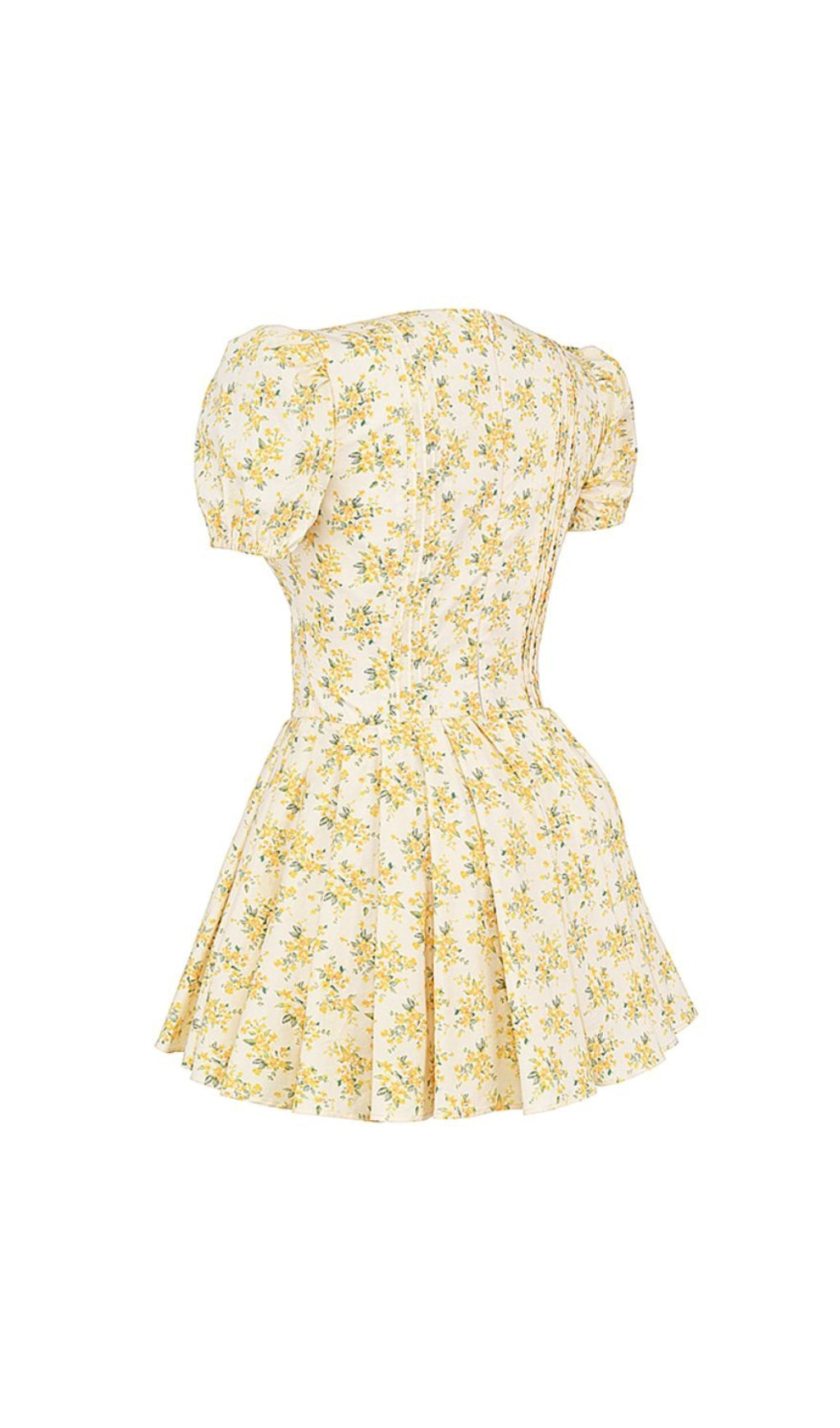 VINTAGE YELLOW FLORAL MINI DRESS - OWNCI VINTAGE YELLOW FLORAL MINI DRESS - OWNCI