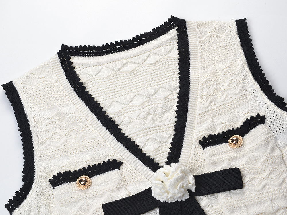 POINTELLE KNIT MINI DRESS – WHITE - OWNCI POINTELLE KNIT MINI DRESS – WHITE - OWNCI