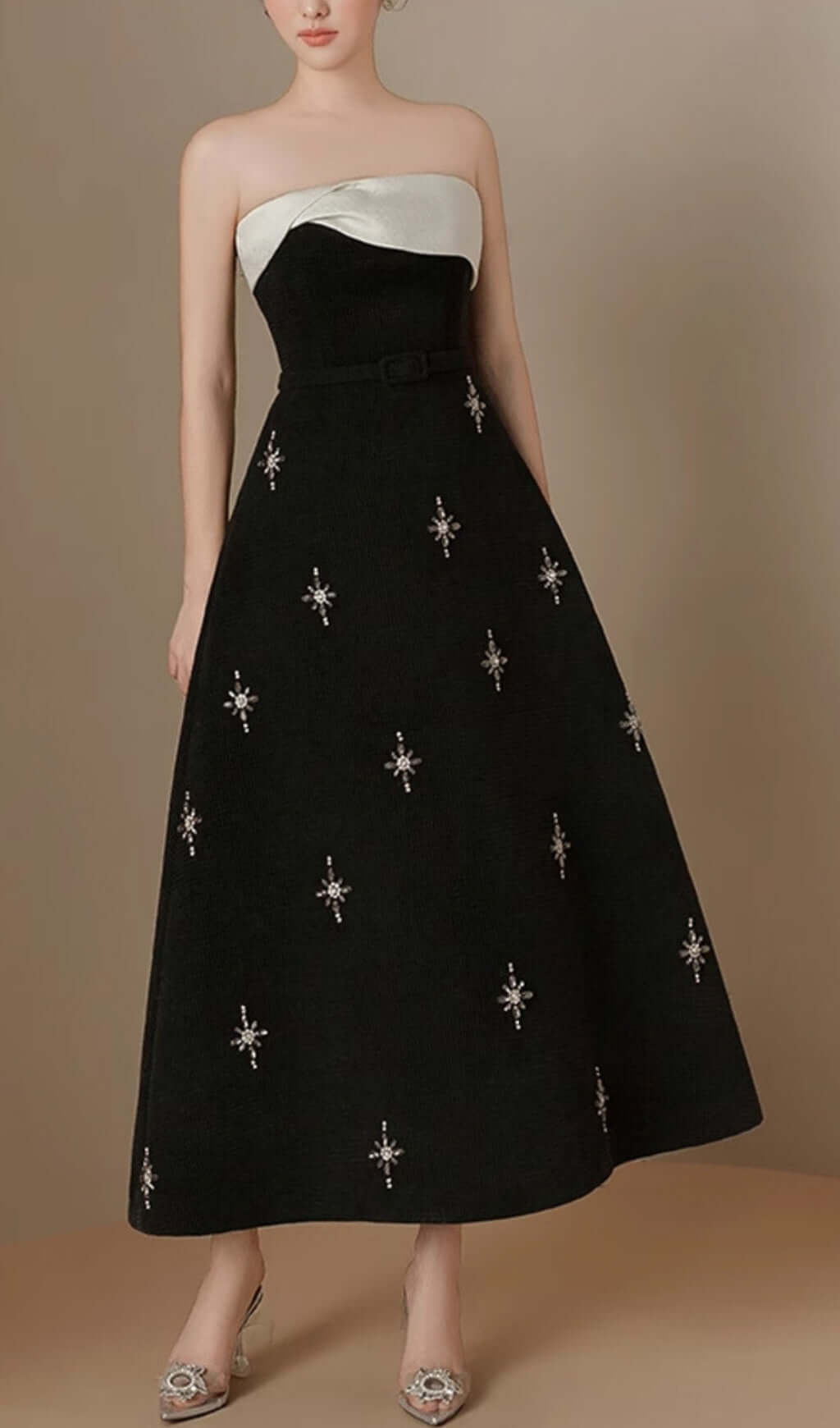 35fc2aab123db7ba208df3ecb014af1b.jpeg Fashionslee Women Arilla Strapless Embellished Midi Dress