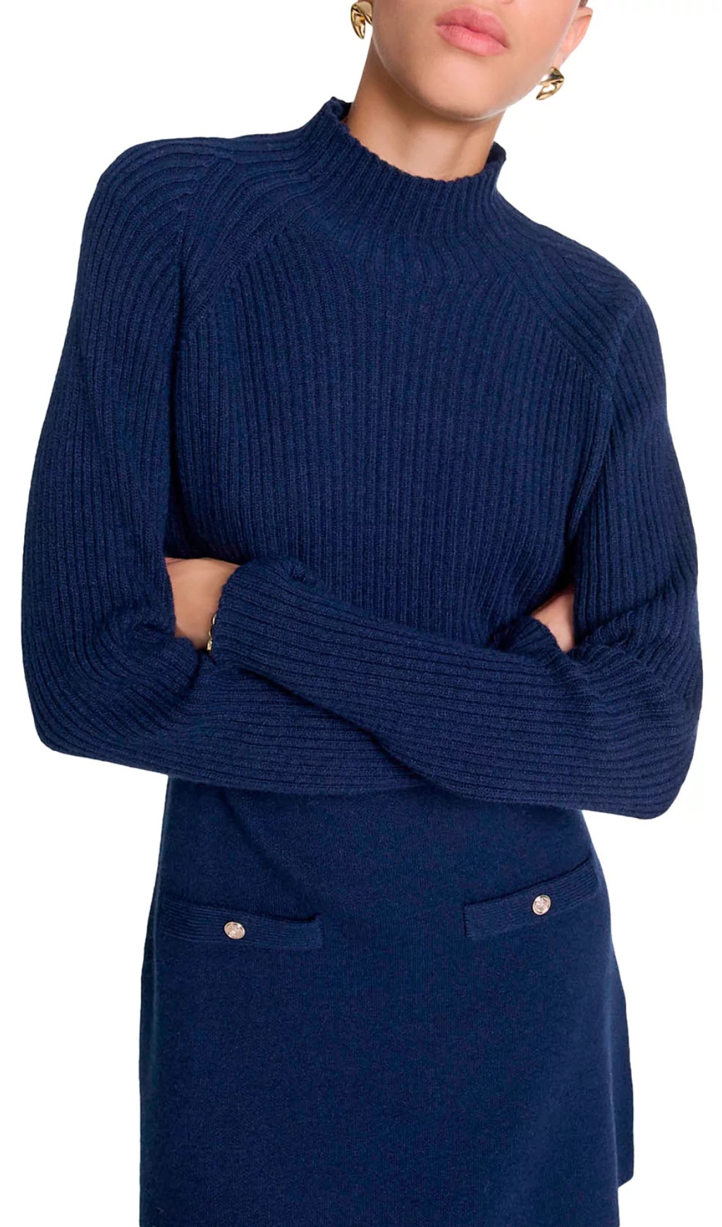 Fashionslee Women Roquette Layered Knit Mini Dress