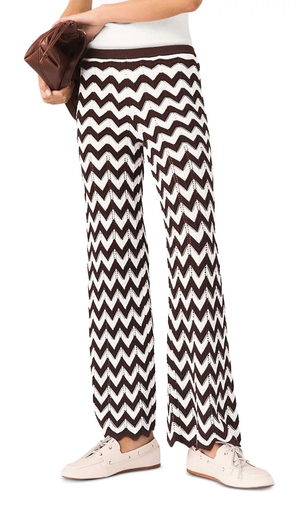 Fashionslee Women Zig Zag Crochet Trousers